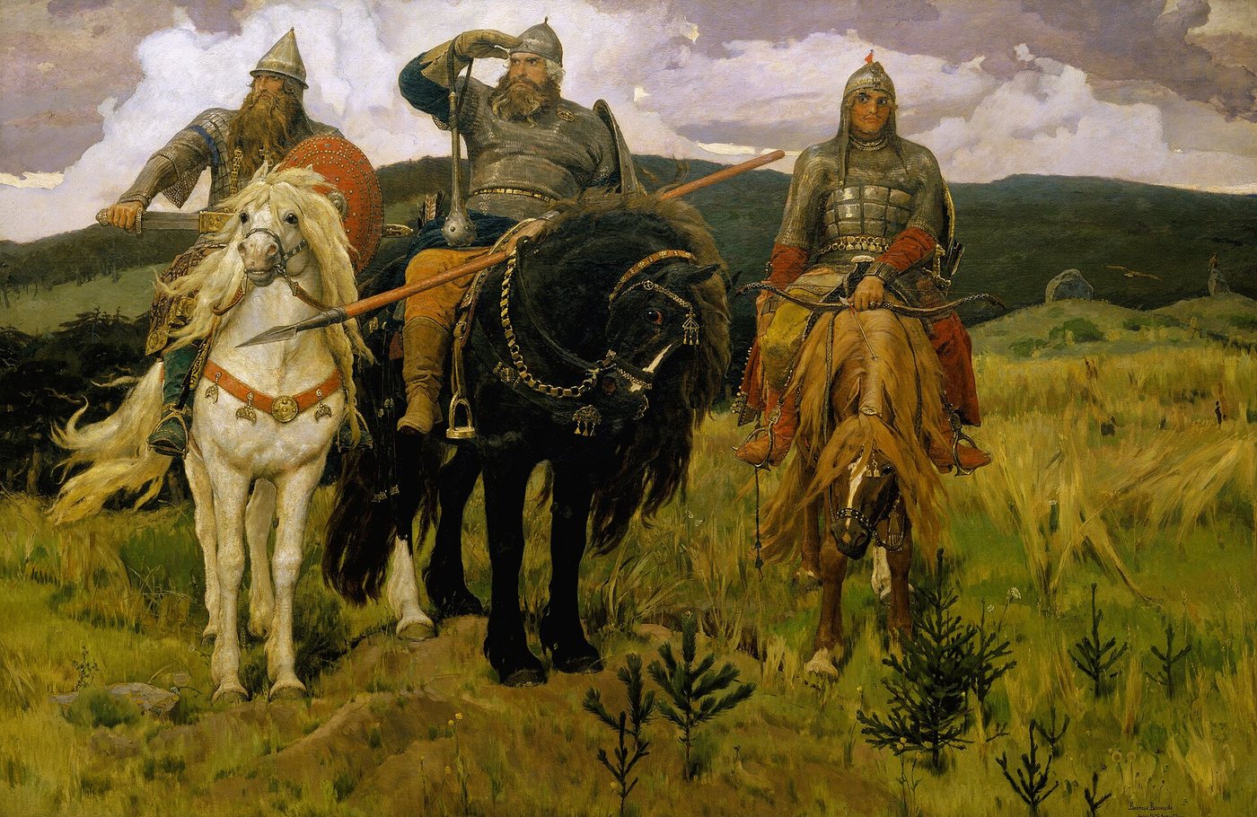 Безногий и слепой богатыри — старинная иллюстрация