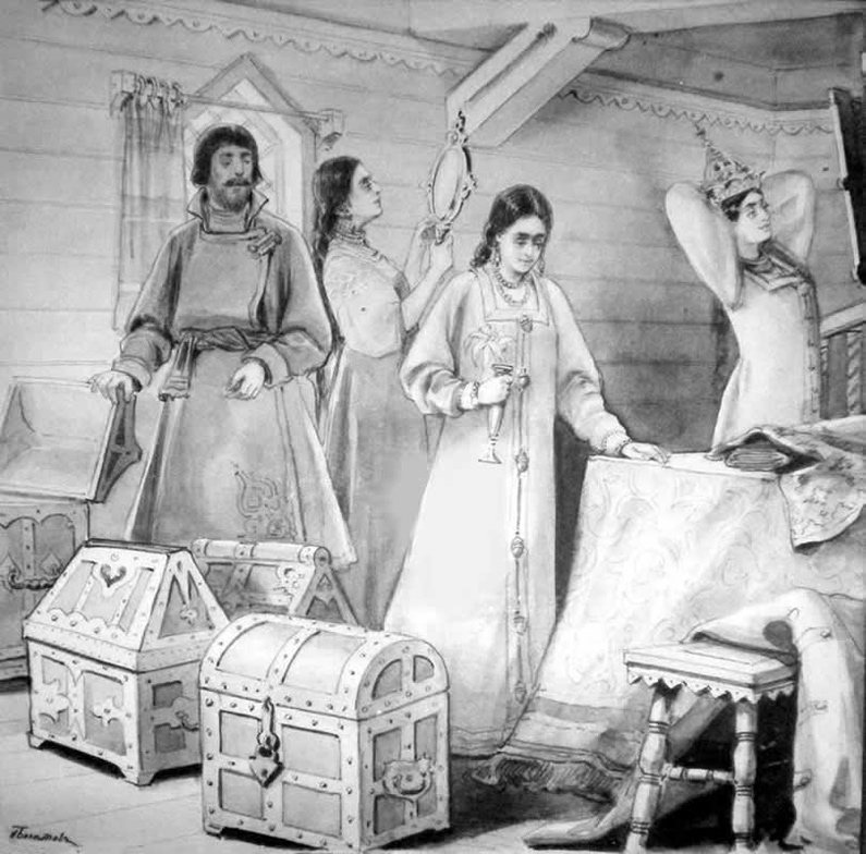 Аленький цветочек — старинная иллюстрация
