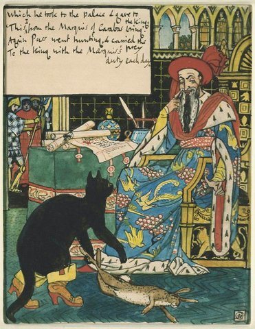 Кот в сапогах — старинная иллюстрация