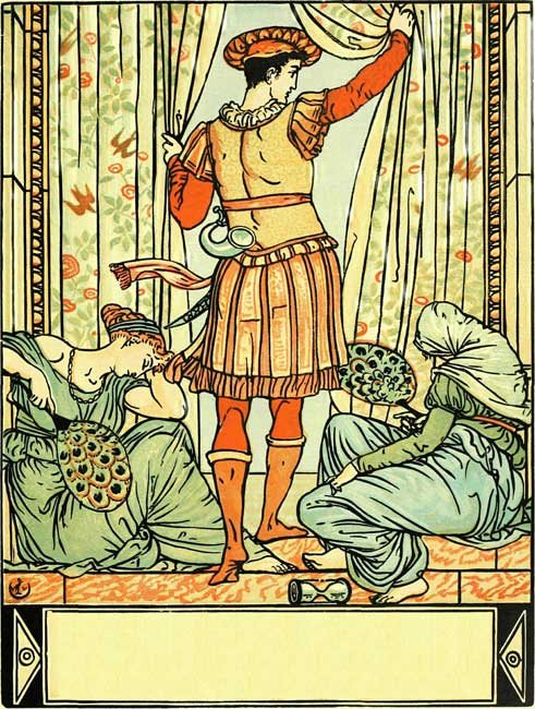 Спящая красавица — старинная иллюстрация